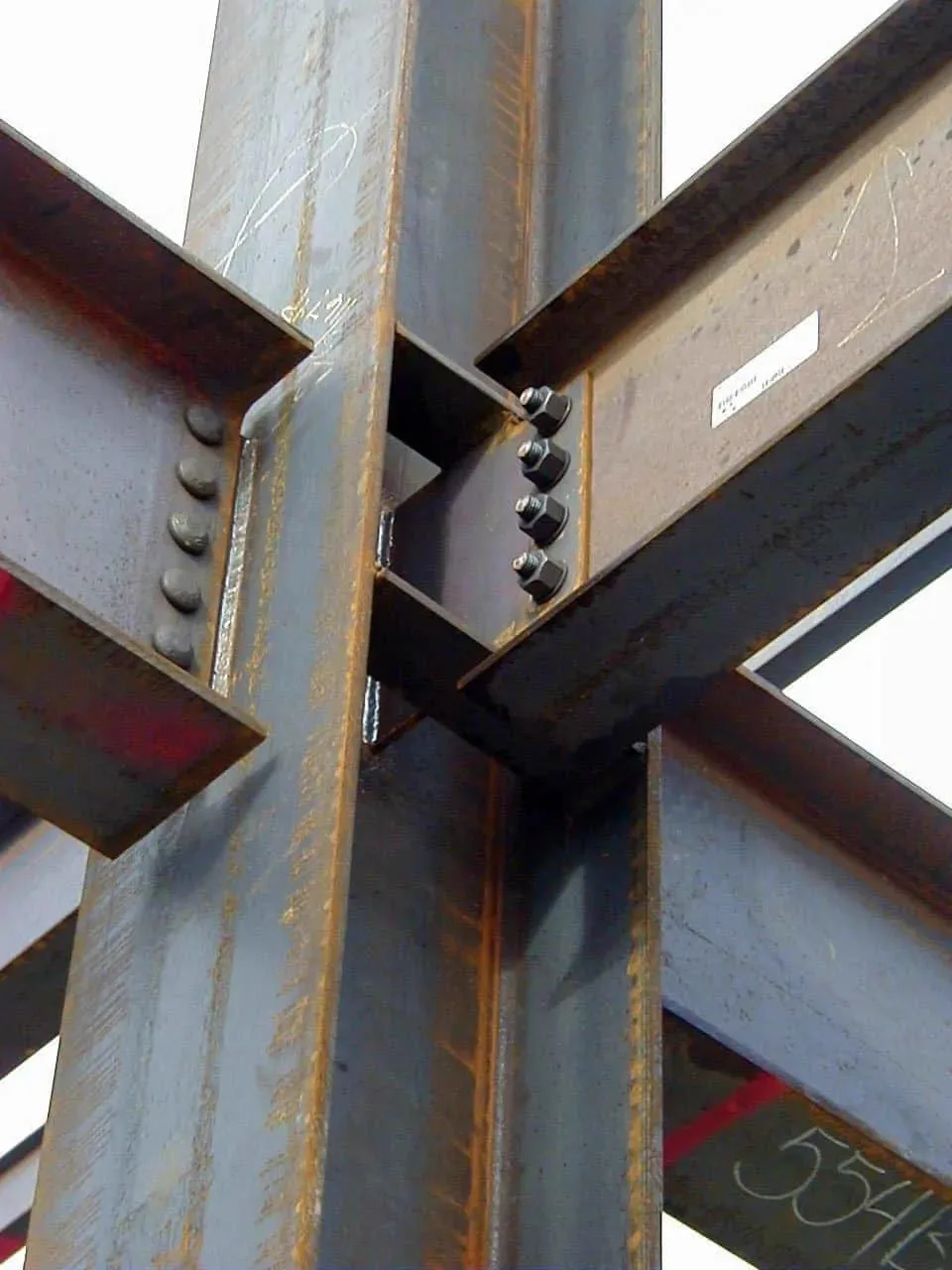 Fabricated steel structure in a workshop